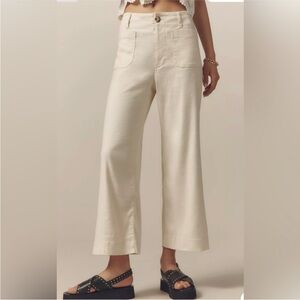 ANTHROPOLOGIE MAEVE THE COLETTE LINEN COLLECTION SIZE 30 CHALK WHITE